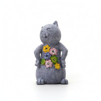 Lighted Cat Figurine with Solar Light Stone-Look Solar Cat Statue Decorative Decor Outdoor for Gardeners, Garden, Patio, Balcony, Tabletop