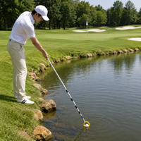 Long Reach Retriever, Aluminium Picker for Driving Range, Telescopic Water Hazard Tool, Back Saver for Golfers