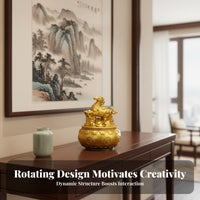 Rotating Design Chinese Astrological Creature Statue Cultural Gift Chinese Astrological Sculpture for Living Room, Entryway, Office