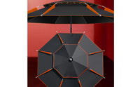 Cantilever Patio Umbrella Black Canopy Rotating Patio Umbrella Foldable 360° Rotation