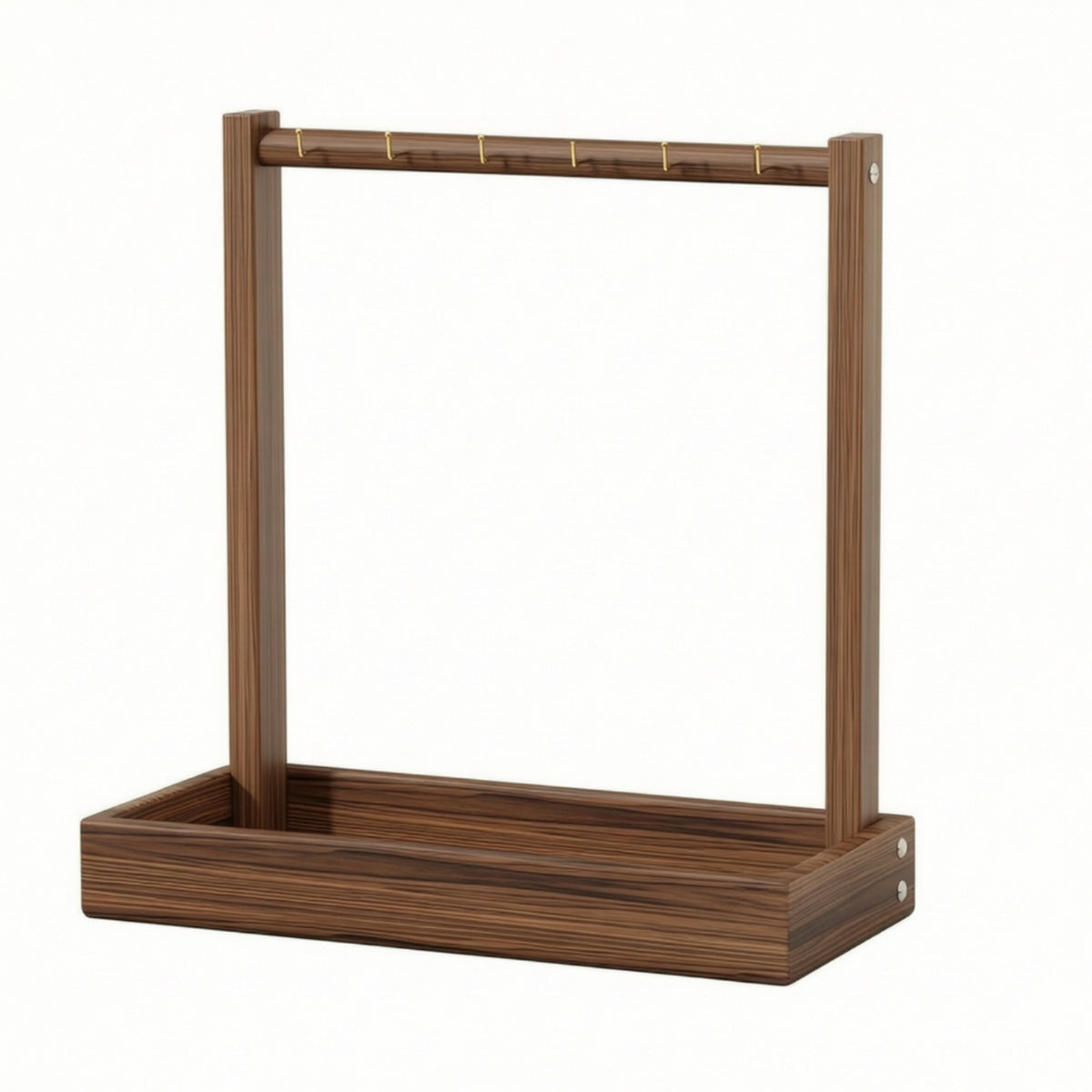 Jewelry Organizer Stand with Tray Untangle Tabletop Jewelry Holder with Hooks for Dresser