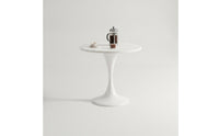 Round Pedestal Table Sculptural Single-Pedestal Table Modern for Living Room, Office, Balcony
