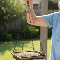 Hanging Bird Feeder and Sturdy Metal Mesh Bird Feeder Weather Resistant Garden Accessory for Gardeners