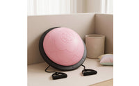 Half Exercise Ball with Resistance Bands Compact Half-Dome Balance Ball Full-Body for Living Room