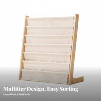 Kids book display and Bin Organizer Anti-Tipping Design fabric book display with Bins
