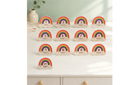 13 Pieces Rainbow Milestone Plaques with Base Boho Wooden Milestone Plaques