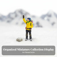 1:64 Scale People Model High Intricacy Mountaineering Miniature model:64 Scale People Figure Highly Detailed for Dioramas