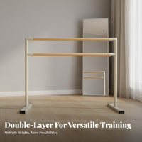 Double Ballet Bar Stable Base Adjustable Double Barre Anti-Slip Feet Portable Dance Bar for Dancers, Beginners, Gym