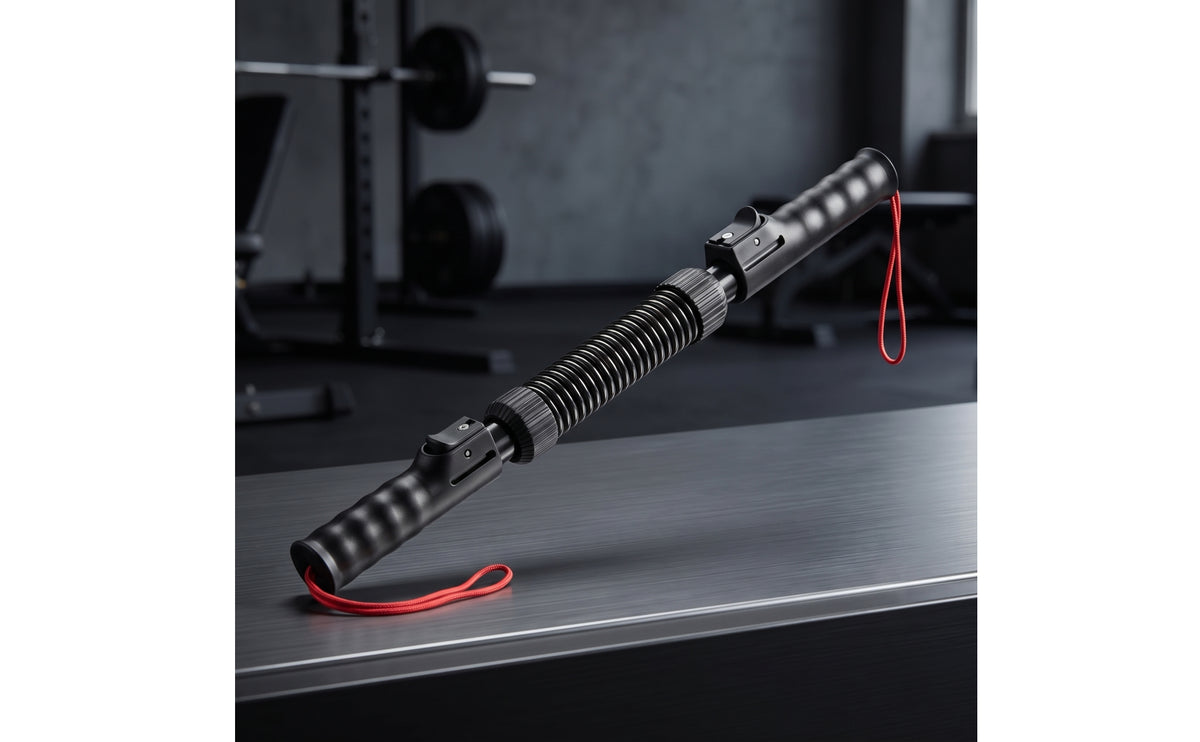 Adjustable Forearm Exerciser with Wrist Cords Spring-Loaded Wrist Exerciser Non-Slip Arm Strength Bar Heavy-Duty for Climbers, Athletes, Home Gym