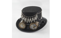 Steampunk Top Hat with Goggles Felt Top Hat with Gears Gothic for Cosplayers, Actors