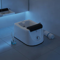 Foot Bath Basin with Footrest Comfortable Acrylic Pedicure Tub Sleek Floor Mount Foot Spa Bath for Nail Studios