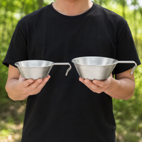 Stainless Steel Bowl for Camping 4-Piece Set Deep Bowl 304 Stainless Steel Camping Tableware Matte