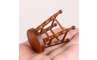 Tiny Dollhouse Stool Realistic Miniature Stool Round Furniture Classic for Collectors, Crafters