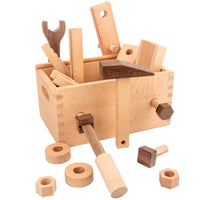 Educational Wooden Toolbox Educational Pretend Tool Toy STEM Toy Tool Kit Construction for Preschoolers