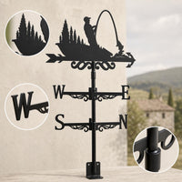 Metal Animal Weathervane for Outdoor Garden and Yard Decoration, Iron Art Craft Ornament