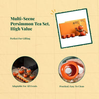 Persimmon Ruyi Ceramic Kung Fu Tea Set Gift Box