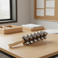 Wood Handle Bell 25 Bells Chime Early Learning Hand Bell Shaker for Children, Beginners, Leisure Activity