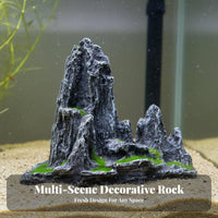Fish Tank Rockery Realistic Design Artificial Boulder Sculpture Resin Mountain Sculpture for Bonsai Decoration, Terrarium