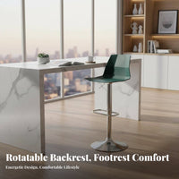 Nordic Design Adjustable rotating Stool with Backrest Modern Minimalist Bar Chair Integrated Footrest Seating Furniture for Homeowners, Business Owners, Adults, Reception Area, Restaurant, Kitchen, Dining Room