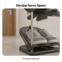 Space-Saving Narrow Shoe Stand Small Footprint Narrow Shoe Rack Easy Assembly Strong Load-Bearing for Students, Apartment Dwellers, Dormitory, Dorm Room, Entryway, Hallway
