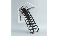 Folding Loft Staircase Overhead-Mounted Retractable Loft Ladder Space-Saving Pull down Attic Ladder for Homeowners, Builders, Mezzanine