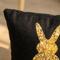 Easter Pillow Cover Zipper Easter Throw Pillow Cover Linen Material Bunny Print Pillow Protector for Homeowners, Gift Presenters, Living Room, Bedroom