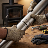 304 Stainless Steel Chimney Flue Pipe for Wood Stoves and Heating Furnaces, 0.6mm Thick