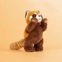 Lesser Panda Stuffed Toy Soft Lesser Panda Stuffed Animal Toy Plushie with Striped Tail Fuzzy Cuddly for Children, Birthday Gift