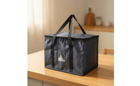 Insulated Tote Bag Reusable Tote Bag with Clear Window Stable for Shoppers, Picnics