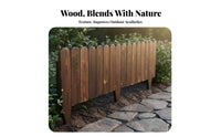 Carbonized Wood Picket Border Landscape Border Fence Easy to Install Flower Bed Border for Vegetable Garden Area, Lawn, Pathway