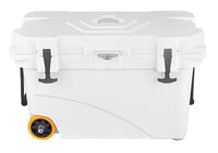 42L Portable Cooler with Wheels and Bluetooth Speaker, Rotomolded Insulated Ice Chest for Outdoor Food Preservation