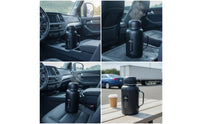 Vehicle Electric Kettle with Carrying Strap 12V 24V Car Water Kettle Power Adaptive Switching Mini Hot Water Boiler for Truckers, Commuters