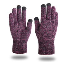 Unisex Winter Knit Touchscreen Gloves with Plush Lining