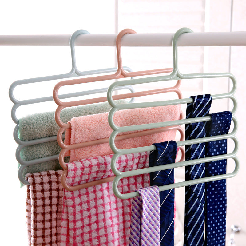 Multi-layer Non-slip Hanger for Trousers, Scarves, and Ties - Space-Saving Wardrobe Organizer