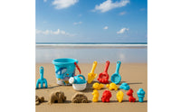 20 Pieces Smooth-Edged Beach Sand Toy Set Colorful Beach Pail with Molds Portable Sand Castle Building Kit Creative for Children