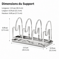 Hygienic Kitchen Lid Organizer, 304 Stainless Steel Sink Lid Holder, Rust-Proof Silver Lid Rack, for Large Families