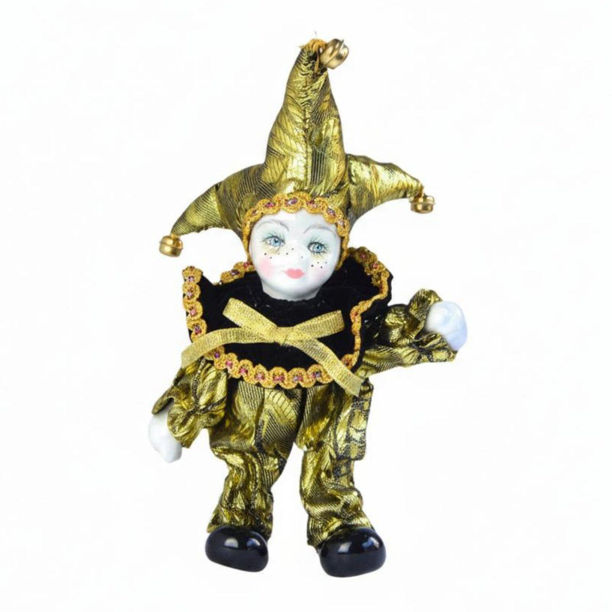 Italian Amorous Cherub Doll Handmade Harlequin Collectible Doll Good Luck Charm House Decoration for Display Cabinet, Bedroom