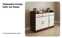 Dining Room Buffet with Drawers Multifunctional Kitchen Storage Cabinet with Drawers Wide Countertop Kitchen Storage Cabinet for Entertainers, Renters