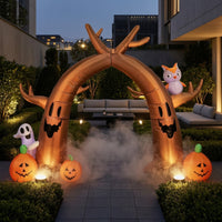 Halloween Spooky Tree Arch Archway Self-Inflating Inflatable Archway Giant Inflatable Tree Arch for Lawn, Pathway