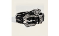 Ornate Belt with Star Eyelets Glittery Western Belt Punk Adjustable for Women, Jeans
