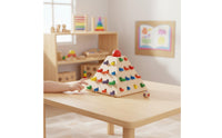Child-Centered Color Shape Matching Toy Early Education Pyramid Shape Sorting Puzzle Wooden Pyramid Game for Young Children, Infants, Kindergarten