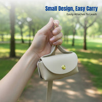Portable Dog Waste Bag Dispenser, Leather Pet Waste Bag Holder, Hangs on Leash