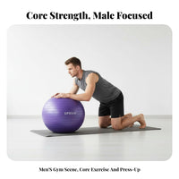 Anti-Rupture Exercise Ball Extra Thick Exercise Ball Heavy Duty Fitness Equipment Multi-Purpose for Men, Women, Home Gym, Pilates, Physical Rehabilitation, Office