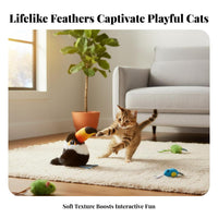 Realistic Design Electric Flapping Bird Toy USB Rechargeable Flapping Bird Cat Toy Lifelike Chirp for Cats, Kittens, Playtime, Indoors, Home
