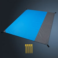 Picnic Blanket and Camping Mat for Outdoor Activities, Polyester Beach Blanket with Ground Stakes, Easy to Clean Beach Mat, 140x200cm 1 Pack