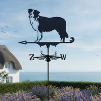 Border Collie Weathervane Stainless Steel Border Collie Wind Vane European Design Dog Weathervane for Yard, Rooftop, Farm
