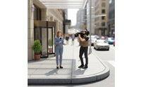2 Pieces Reporter and Cameraman Figure Set Resin Reporter and Cameraman Figures Realistic Miniature Scene with Figures for Collectors, Display Shelves