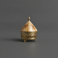 Brass Storage Jar Gilded Jar Hand-Applied Container with Lid for Dresser