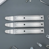 3 Pieces Auto Tools Door Trim Pry Tool Metal Pry Bar Hanging Hole Silver