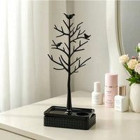 Jewelry Tree with Base Decorative Earring Holder Stand Compartmented for Dresser